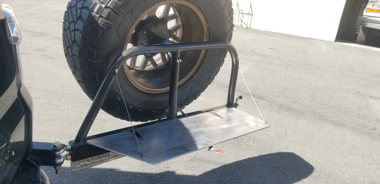 Aluminum Full Length Fold Down Table For Swing Out Tire Carrier